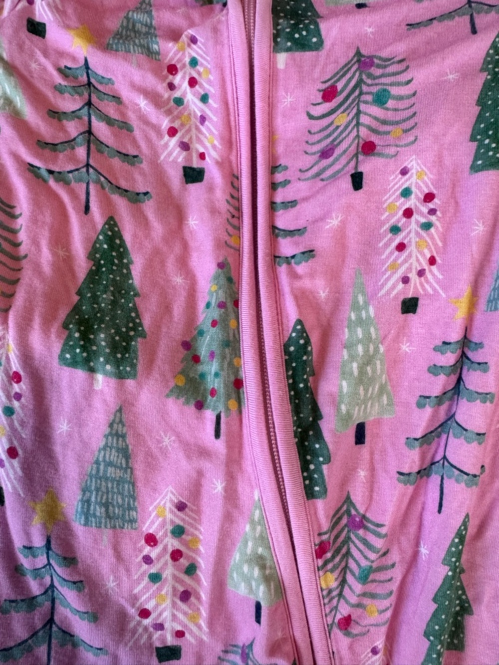 Little Sleepies Sparkling Christmas trees in pink size 6-12 months - Picture 5 of 5